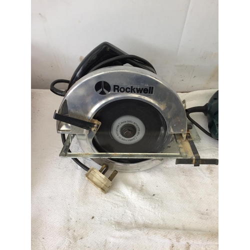 169 - ELECTRIC CIRCULAR SAW, A ROUTER, A BLACK & DECKER JIGSAW AND A HAND HELD HOOVER W/O