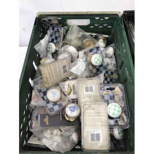 170 - 2 CRATES OF CERAMIC KNOBS AND HANDLES