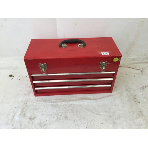 177 - 3 DRAWER WORKSHOP TOOLBOX TO INCLUDE ENGINEERS TOOLS ETC