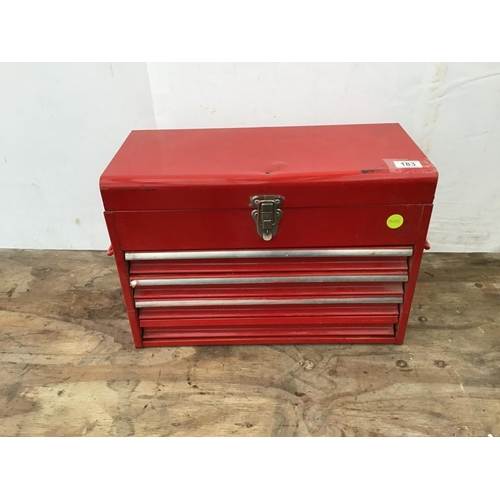 183 - TABLE TOP 4 DRAWER TOOL BOX INCLUDING TOOLS