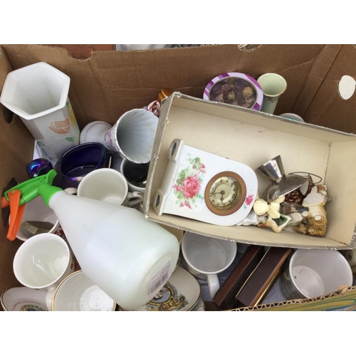 187 - 9 BOXES TO INCLUDE CHINA, GLASS, KITCHEN WARE ETC