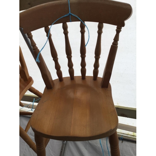 198 - PAIR OF MODERN BEECH KITCHEN CHAIRS