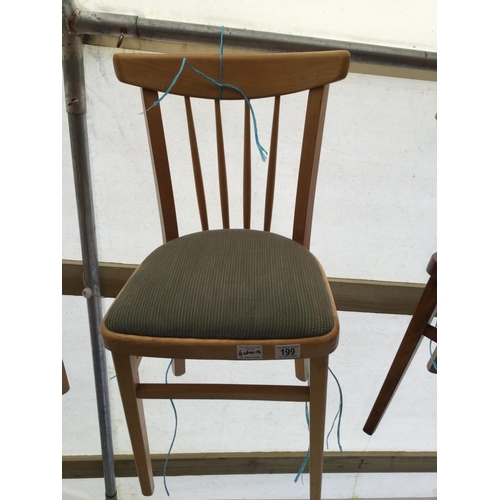 199 - 2 VINT KITCHEN CHAIRS AND 2 OTHERS