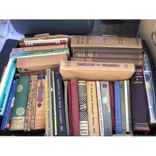 212 - 6 BOXES OF BOOKS AND 2 SUITCASES OF BOOKS