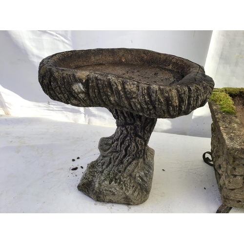 224 - GARDEN BIRD BATH AND GARDEN PLANTER