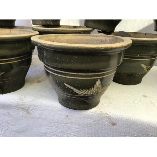 228 - 11 GLAZED PLANTERS