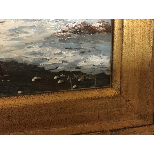 272 - PAIR OF WINTER SCENES PAINTED ON BOARD BY ADRIAN NORLEY IN GILT FRAMES WITH CERTIFICATE OF AUTHENTIC... 