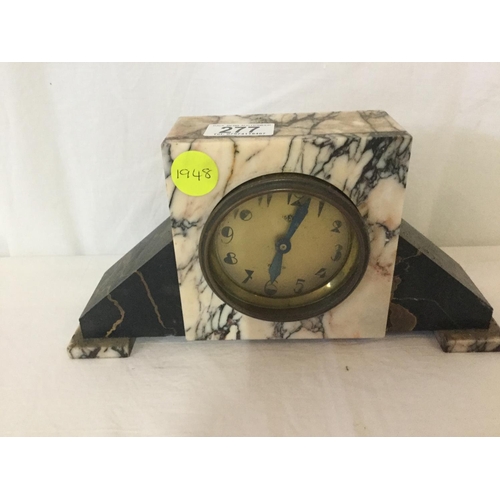 277 - 2 SMALL FRENCH ART DECO MARBLE MANTLE CLOCKS