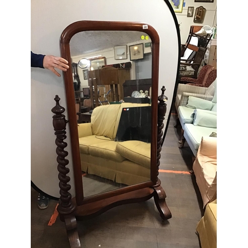 390 - VICT MAH CHIVELLE MIRROR WITH BARLEY TWIST COLUMN SUPPORTS
H 64