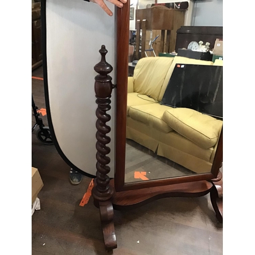 390 - VICT MAH CHIVELLE MIRROR WITH BARLEY TWIST COLUMN SUPPORTS
H 64