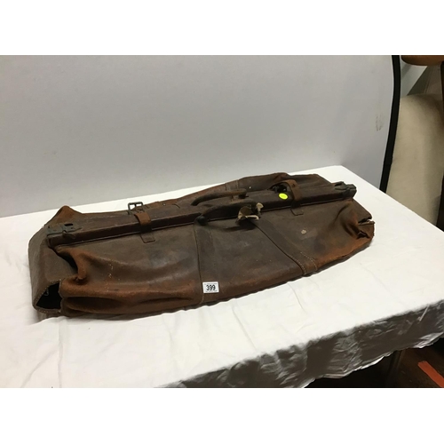 399 - ANTIQUE LEATHER CRICKET BAG