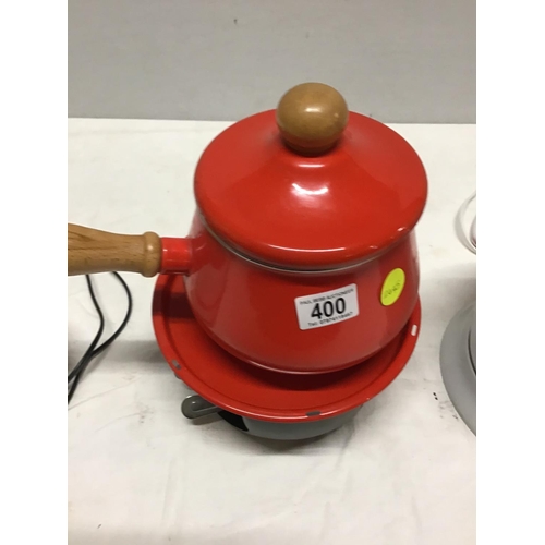 400 - ELECTRIC JEWELLERY CLEANER, FONDU SET, ICE CREAM MAKER