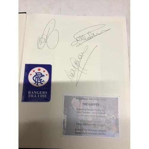 407 - FRAMED RANGERS SHIRT SIGNED AND A HISTORY OF RANGERS BOOK FROM 1919