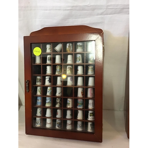 262 - 4 SMALL WALL HANGING COLLECTORS CABINETS OF THIMBLES