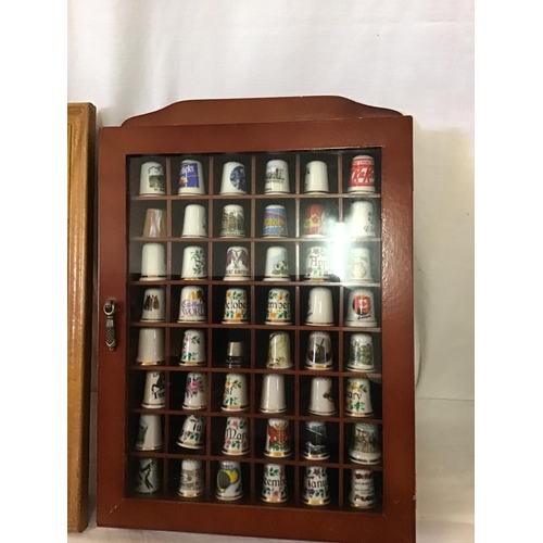 262 - 4 SMALL WALL HANGING COLLECTORS CABINETS OF THIMBLES