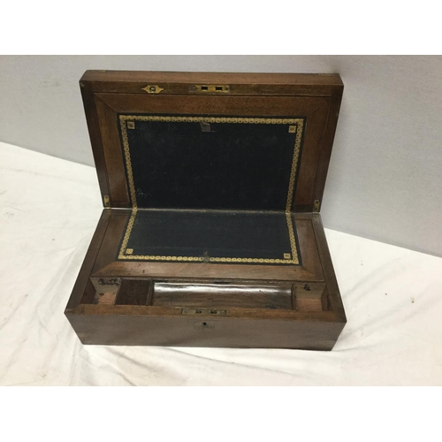 411 - VICTORIAN FITTED WRITING BOX