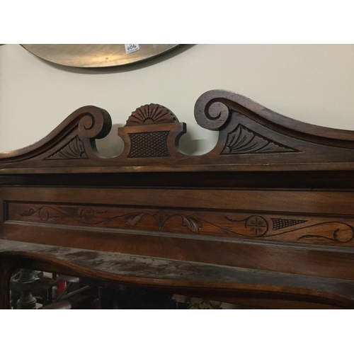 412 - EDWARDIAN MAHOGANY MIRROR BACK SIDEBOARD 6 DRAWERS TO BASE
L 53