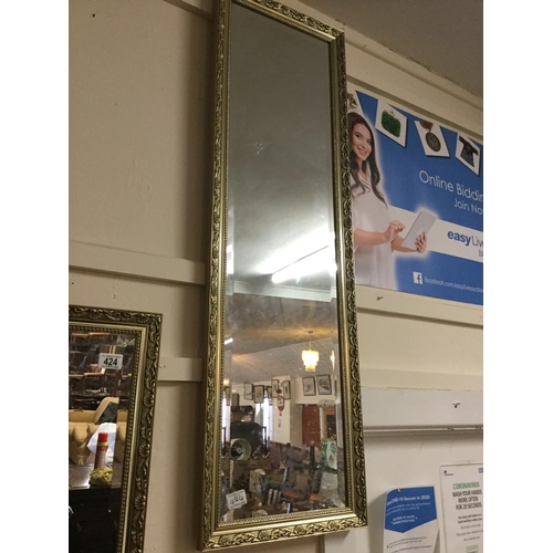 424 - 2 GILT GRAMED BEVEL EDGE WALL MIRRORS
20 X 29