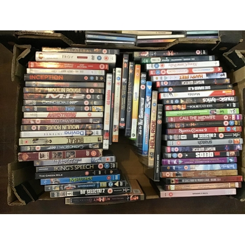 381 - 3 BOXES OF CD'S AND 6 BOXES OF DVD'S