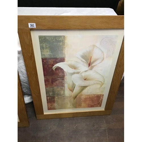 383 - 2 MODERN FRAMED PRINTS OF FLOWERS
28.5 X 36