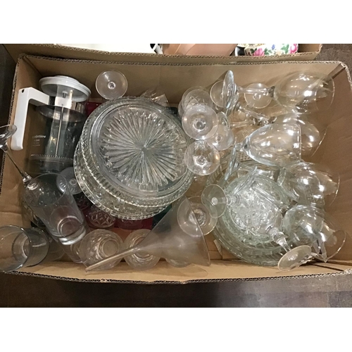 384 - 2 BOXES OF CHINA AND GLASSWARE