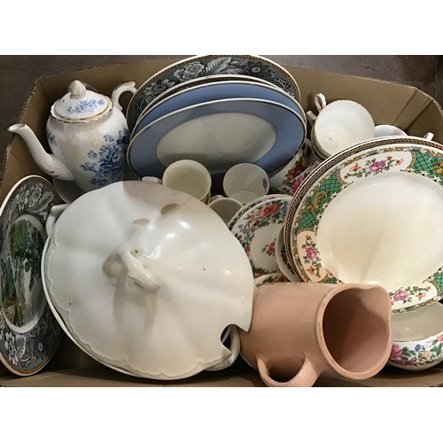 384 - 2 BOXES OF CHINA AND GLASSWARE