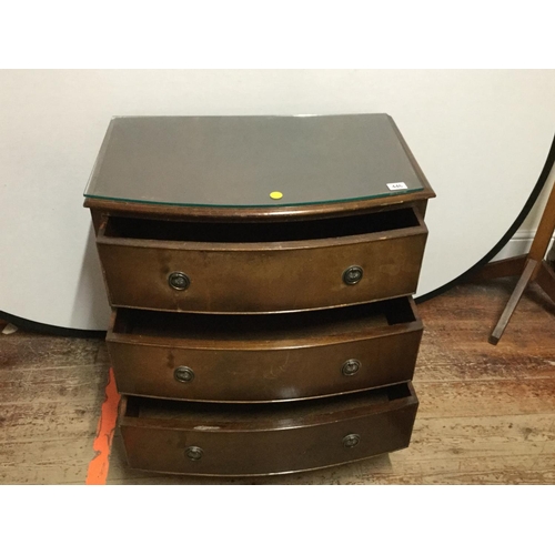 446 - REPRODUCTION 3 DRAWER BOW FRONTED CHEST
L 29