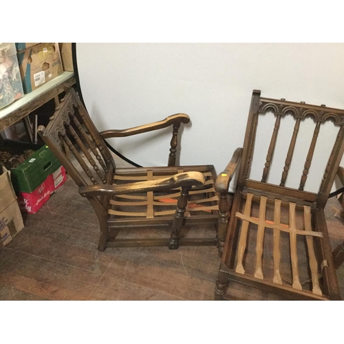 533 - PAIR OF BADGED ERCOL ARMCHAIRS