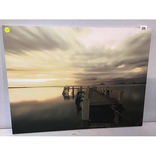 296 - MODERN PRINT ON CANVAS OF A JETTY