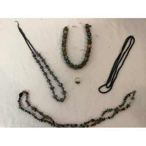 297 - QTY OF NECKLACES AND A DRESS RING