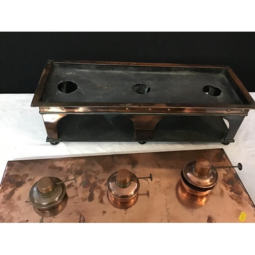 310 - ANTIQUE COPPER HOTPLATE WITH 3 BURNERS