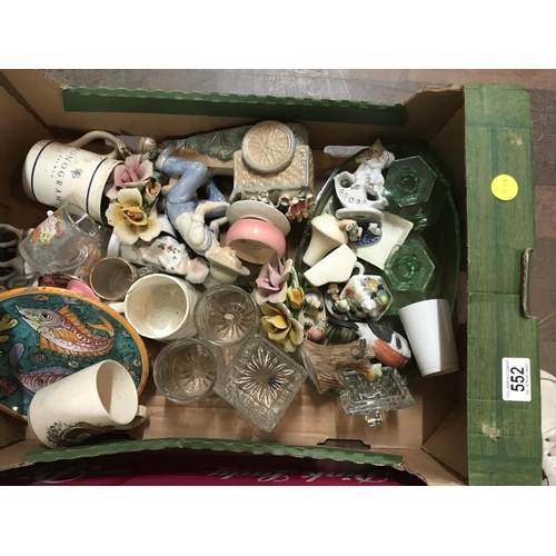 552 - 2 BOXES OF CHINA GLASS ETC