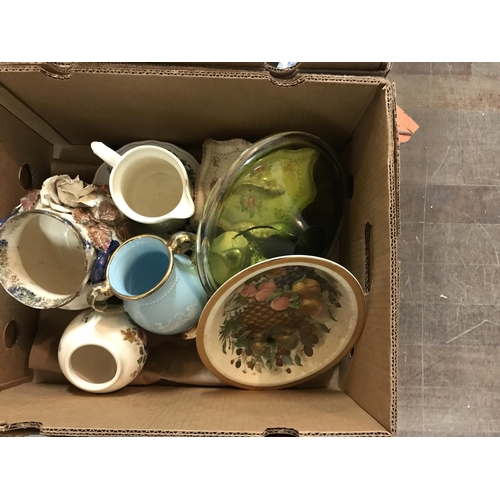 554 - 2 BOXES OF CHINA TO INCLUDE VICTORIAN VASES ETC