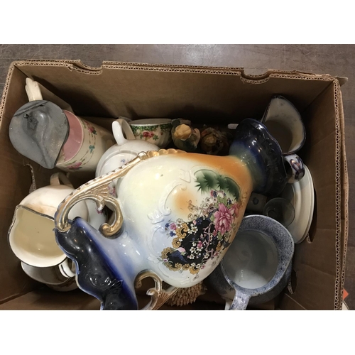 554 - 2 BOXES OF CHINA TO INCLUDE VICTORIAN VASES ETC