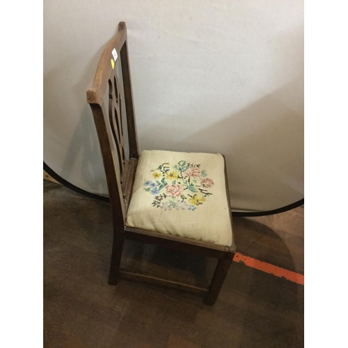 566 - PERIOD MAHOGANY CHAIR WITH PAD SEAT