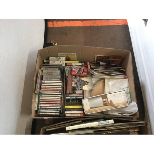 567 - 9 BOXES OF BOOKS CD'S ETC