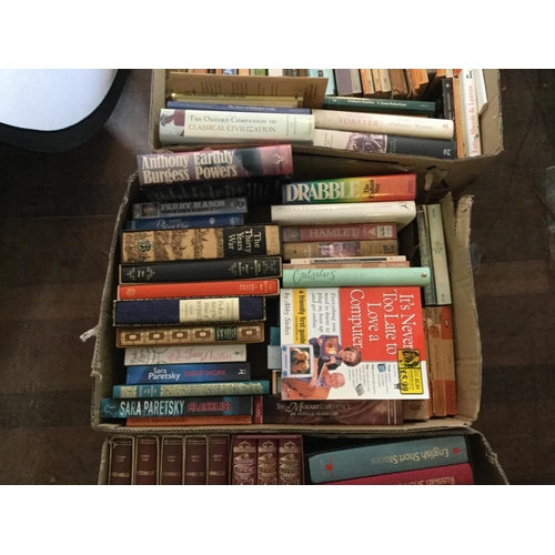 567 - 9 BOXES OF BOOKS CD'S ETC