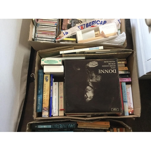 567 - 9 BOXES OF BOOKS CD'S ETC