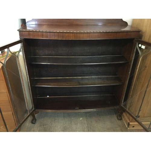 573 - MAHOGANY DISPLAY CABINET ON CLAW AND BALL FEET
H 53