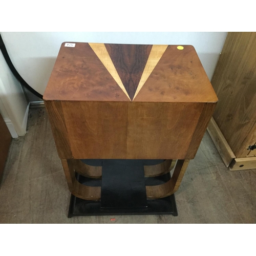 574 - ART DECO WALNUT VENEERED 3 DRAWER LAMP TABLE
H 32