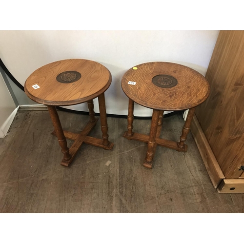 459 - PAIR OF CARVED OAK LAMP TABLES
H 20