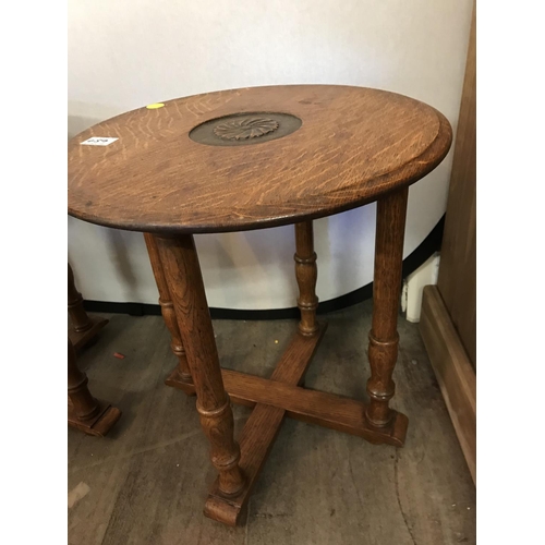 459 - PAIR OF CARVED OAK LAMP TABLES
H 20