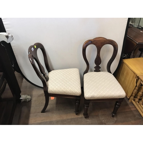 462 - PAIR OF VICTORIAN MAHOGANY UPHOLSTERED DINING CHAIRS