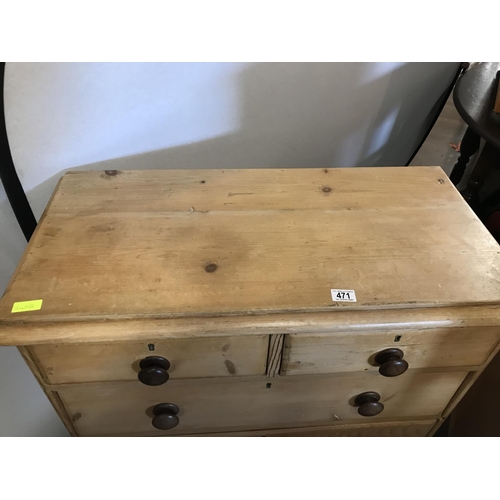 471 - VICTORIAN STRIPPED PINE 2 OVER 2 CHEST
L 36