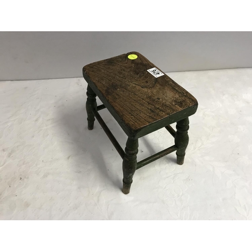 476 - EARLY VICTORIAN OAK STRETCHERED MINIATURE STOOL