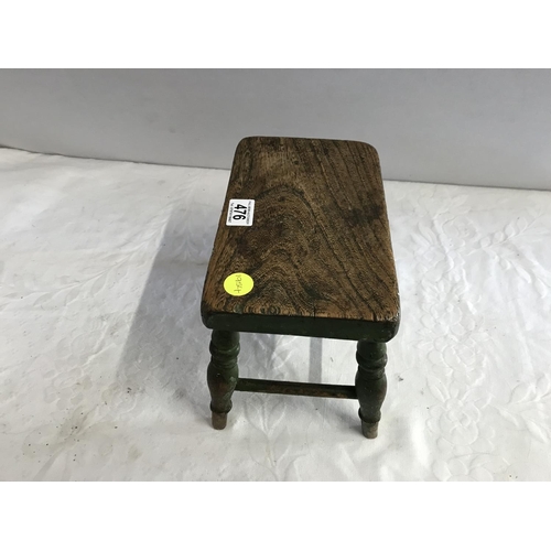 476 - EARLY VICTORIAN OAK STRETCHERED MINIATURE STOOL