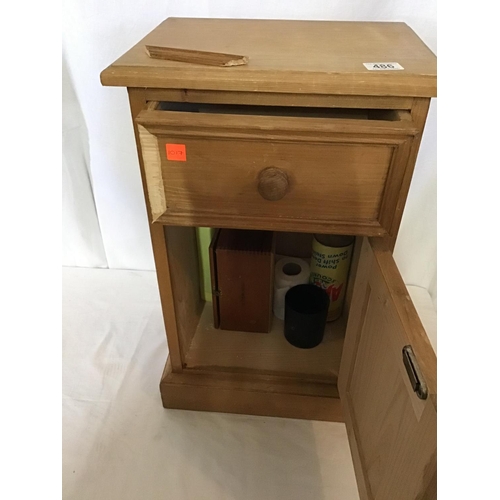 486 - MODERN PINE BEDSIDE CABINET