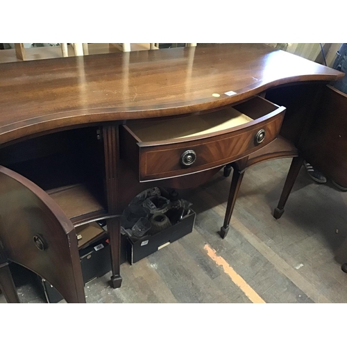 487 - REPRODUCTION MAHOGANY SERPENTINE FRONTED SIDEBOARD
W 22