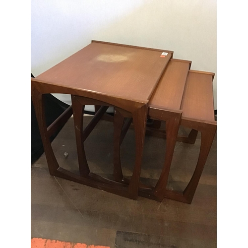 510 - RETRO TEAK NEST OF 3 TABLES