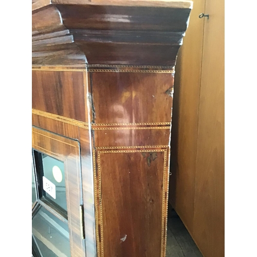 587 - ASTRICAL GLAZED MAHOGANY INLAYED CORNER CABINET A/F
H 49